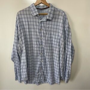 Pronto Uomo Blue Check Button Down Shirt, size 3X